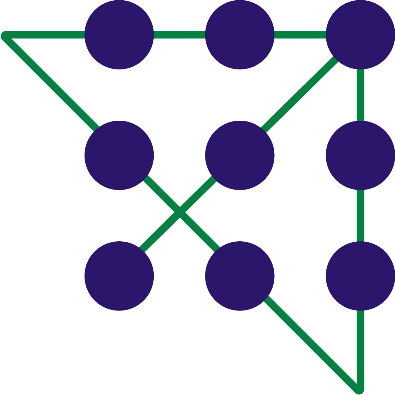 Excel World company logo – green and purple geometric design